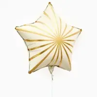 Воздушный шар фольгированный 18" звезда "Грани" цвет белый сатин, набор 5 штук