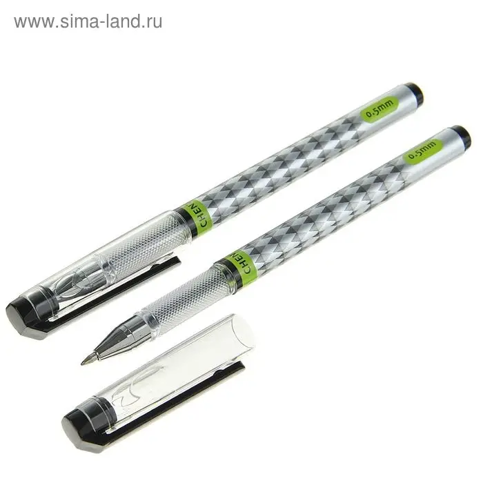 Ручка гелевая &laquo;Ромбики&raquo; 0.5 мм, стержень чёрный, с рифлёным держателем (штрихкод на штуке)