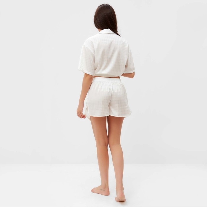 Пижама женская (рубашка и шорты) KAFTAN Silk, р.48-50, белый