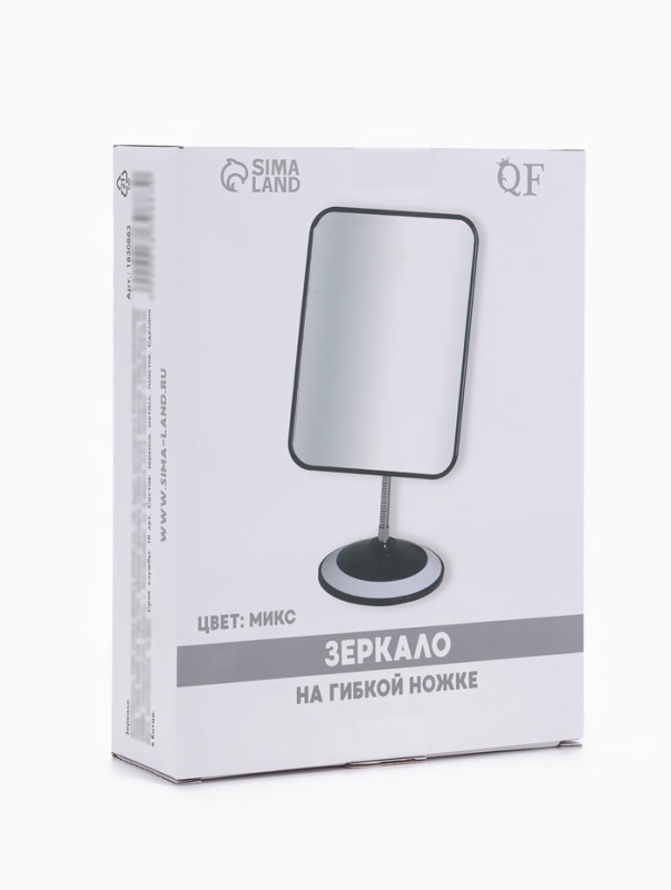 Зеркало на гибкой ножке, зеркальная поверхность 14,5 &times; 19,5 см, цвет МИКС