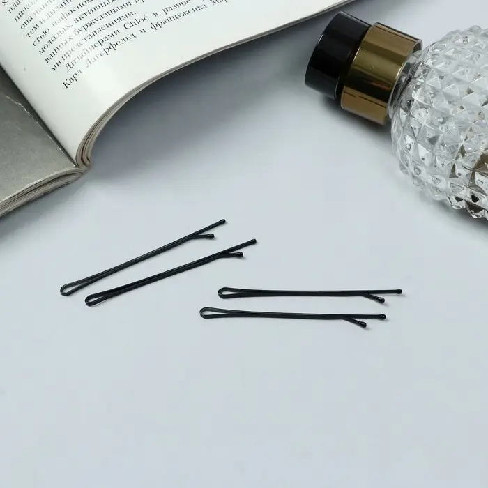 Невидимки для волос QF &laquo;Классик&raquo;, набор 36 шт., 5.5 см, чёрные