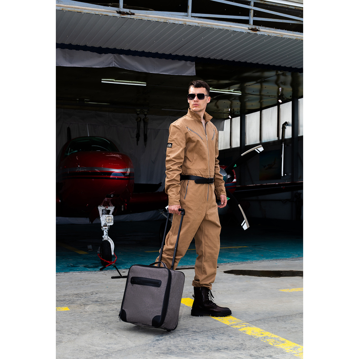 Пилот-кейс 16", &laquo;Сакси&raquo;, отдел на молнии, наружный карман, цвет коричневый