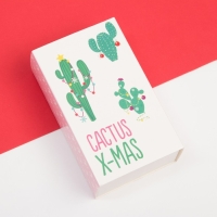 Набор новогодних женских носков "Кактусы" размер 36-40 (23-25 см), 2 пары