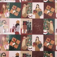 Упаковочная бумага на новый год &laquo;Стильные девчули&raquo;, 70 х 100 см, глянцевая