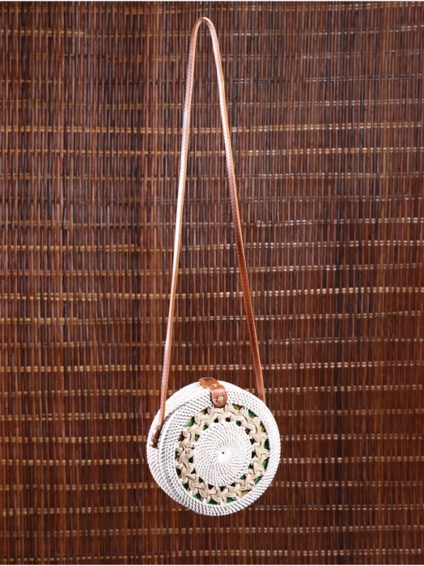 Сумка плетеная ротанг Сумка плетеная ротанг "Мандала" бежевый, 20х6х70 см