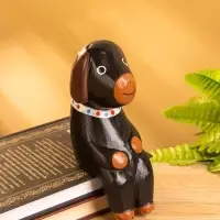Сувенир &laquo;Щенок сидячий&raquo;, 5&times;7&times;15 см, дерево, чёрный
