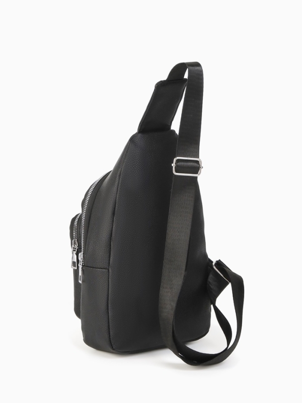Рюкзак-слинг, 18*5,5*29 см, отд на молнии, 1 н/карман, черный