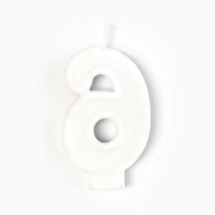 Свеча для торта, цифра 6 &laquo;С Днем рождения&raquo;, 3.5&times;6.8 см