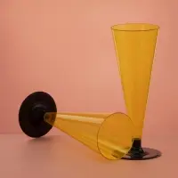 Фужер пластиковый одноразовый &laquo;Конус&raquo;, 150-180 мл, жёлтый