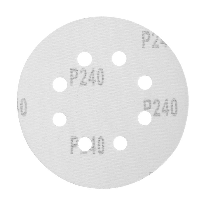 Круг абразивный шлифовальный под Круг абразивный шлифовальный под "липучку" ТУНДРА, перфорированный, 125 мм, Р240, 10 шт.
