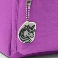 Светоотражающий элемент двусторон единорог 3,9*4,8см цепочка белый АУ