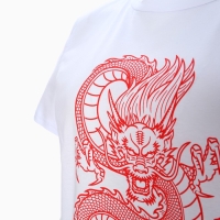 Футболка женская &laquo;Дракон&raquo;, цвет белый/принт красный, размер 54