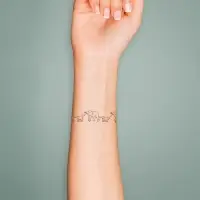 Переводная тату на тело чёрная &laquo;Браслет. Слоны&raquo;, 20&times;3 см