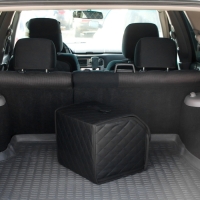 Органайзер кофр в автомобиль Cartage саквояж, экокожа стеганая, 30х30х30 см, черный