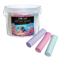 Мелки цветные для асфальта 21 штука, 7 цветов Calligrata TOP, цилиндр Мелки цветные для асфальта 21 штука, 7 цветов Calligrata TOP, цилиндр