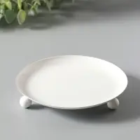 Подсвечник "Чашка на шариках" 14 см, белый