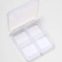 Таблетница, 4 секции, 7&times;6.7&times;2.4 см, прозрачная