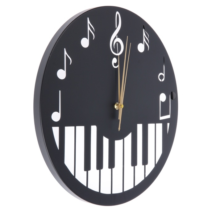 Часы настенные интерьерные &laquo;Пианино&raquo;, плавный ход, d-40 см