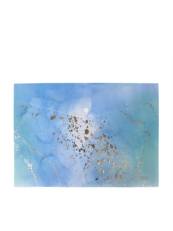 Папка-конверт на кнопке формат А4 180мкр блестящая МИКС Мрамор с золотом (штрихкод на штуке)   10843