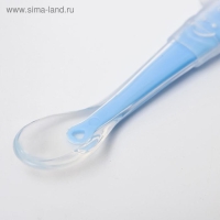 Ложка силиконовая детская &laquo;Жирафик&raquo;, цвет голубой