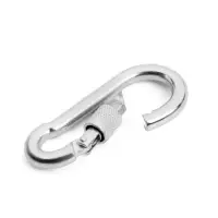 Карабин монтажный с фиксатором ТУНДРА krep, DIN5299D, 7&times;70 мм, оцинкованный, 1 шт.