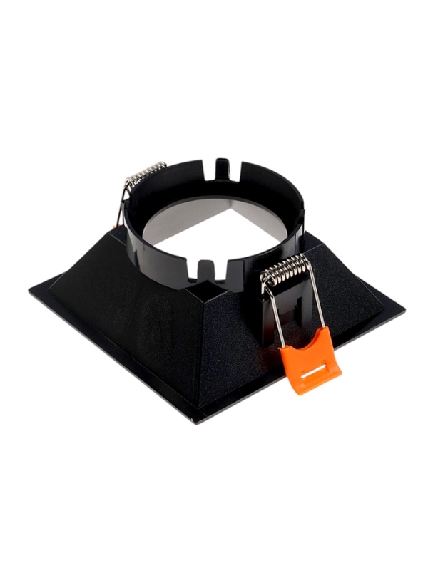 Светильник встраиваемый под лампу MR16, квадрат, пластик, черный