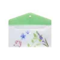 Папка-конверт C6 Hatber "NATURAL BLUE FLOWERS", на кнопке, пластик 180мкм, текстур с печат