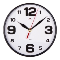 Часы настенные, интерьерные, бесшумные, d-19.5 см, черные Часы настенные, интерьерные, бесшумные, d-19.5 см, черные