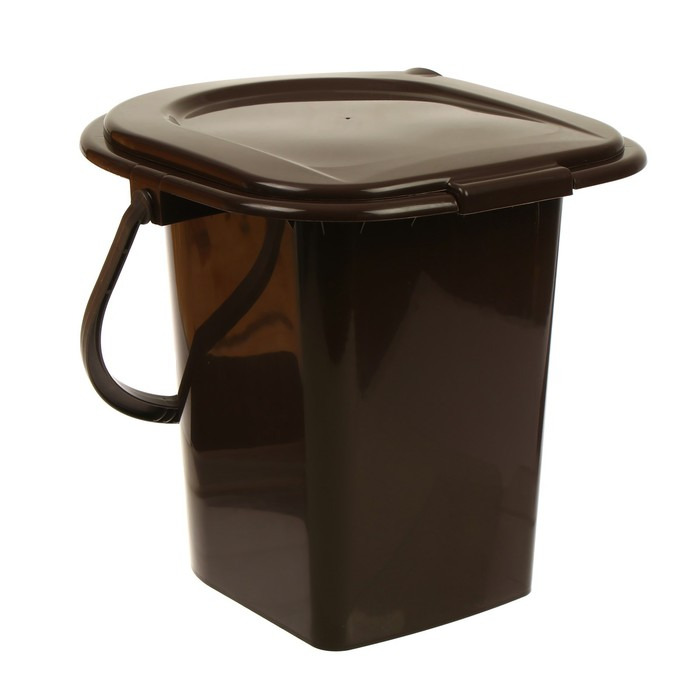 Ведро-туалет, h = 40 см, 13 л, со съёмной ручкой, коричневое Ведро-туалет, h = 40 см, 13 л, со съёмной ручкой, коричневое