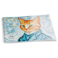 Альбом для рисования А4, 40 листов на гребне &laquo;Ван Кот&raquo;, блок офсет 100 г/м&sup2;, МИКС