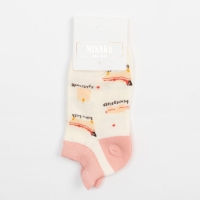 Носки женские MINAKU &laquo;Рисунки&raquo;, цвет розовый, размер 36-39 (23-25 см)