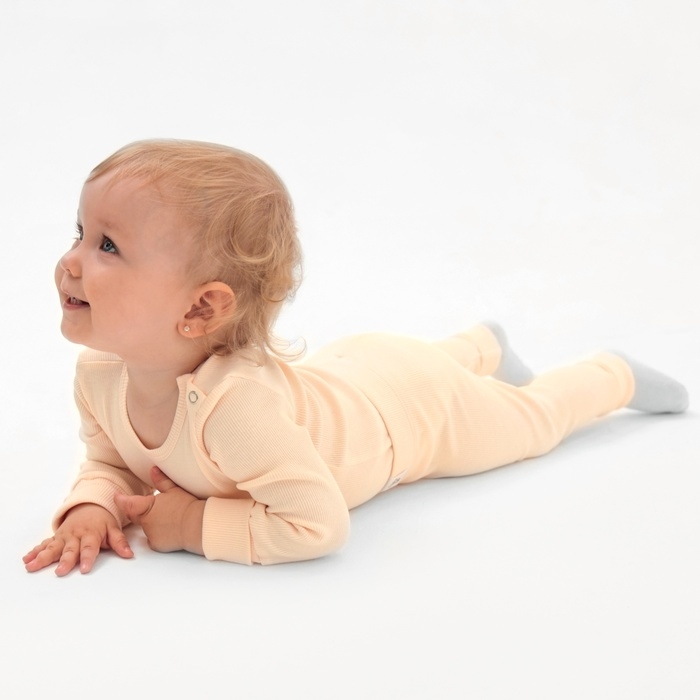 Комплект леггинсов детских MINAKU: Basic Line BABY, цвет молочный/кремовый, рост 62-68