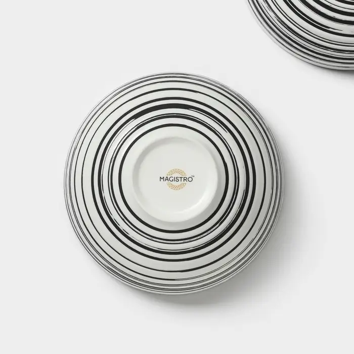 Салатники Magistro Hypnose, 650 мл, 14.7&times;7 см, набор 2 шт., фарфор, белые