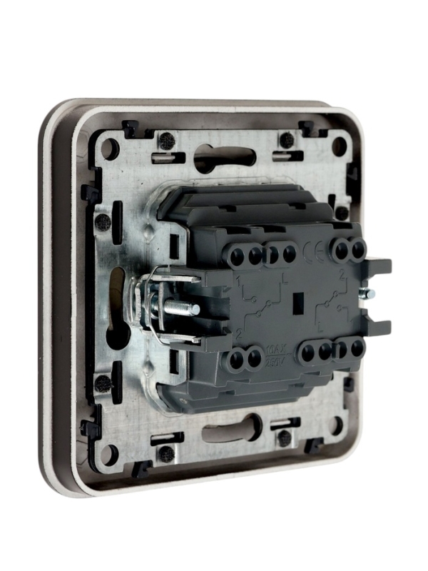 Выключатель проходной, серия Выключатель проходной, серия "Circular", 10 А, 2 кл., скрытый, черный