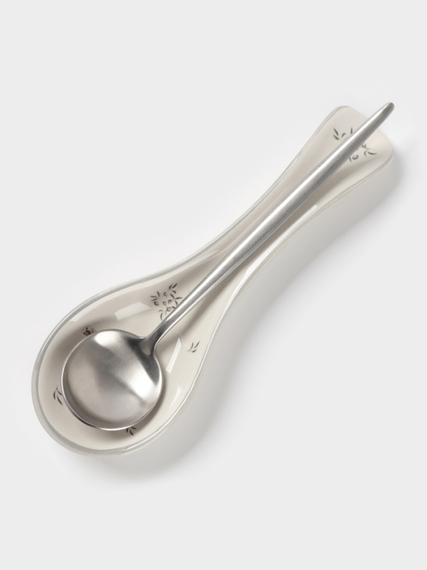 Подставка под ложку Доляна "Гуси" цвет белый 22,3x7,1x2,7 см