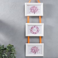 Фоторамка тройная на тесьме L-2 10х15 см, белый Фоторамка тройная на тесьме L-2 10х15 см, белый