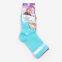 Набор носков &laquo;Холодное сердце&raquo;, 2 пары, цвет розовый/голубой, 14-16 см