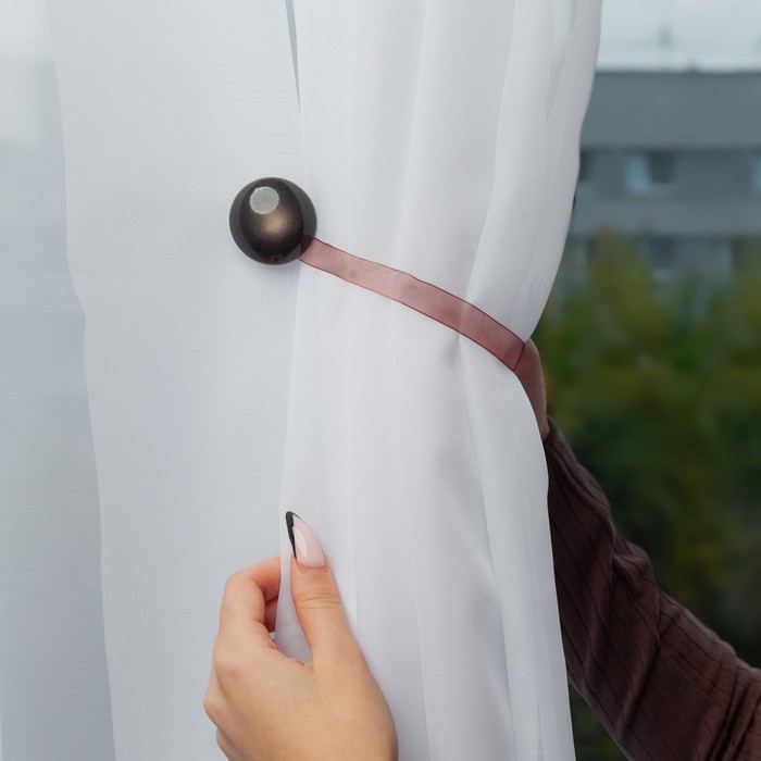 Подхват для штор, d = 4 см, цвет коричневый