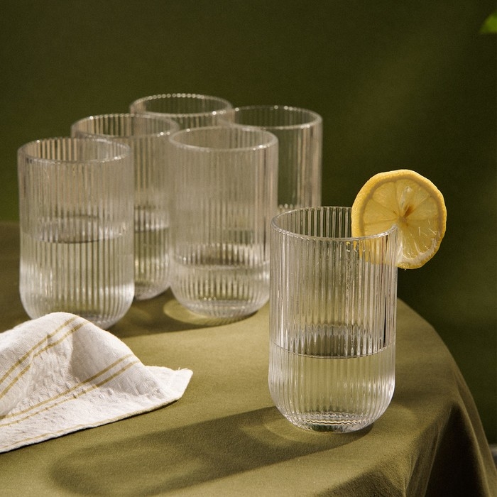 Набор стаканов стеклянный SL Home &laquo;Модерн&raquo;, 400 мл, 8&times;13 см, цвет прозрачный