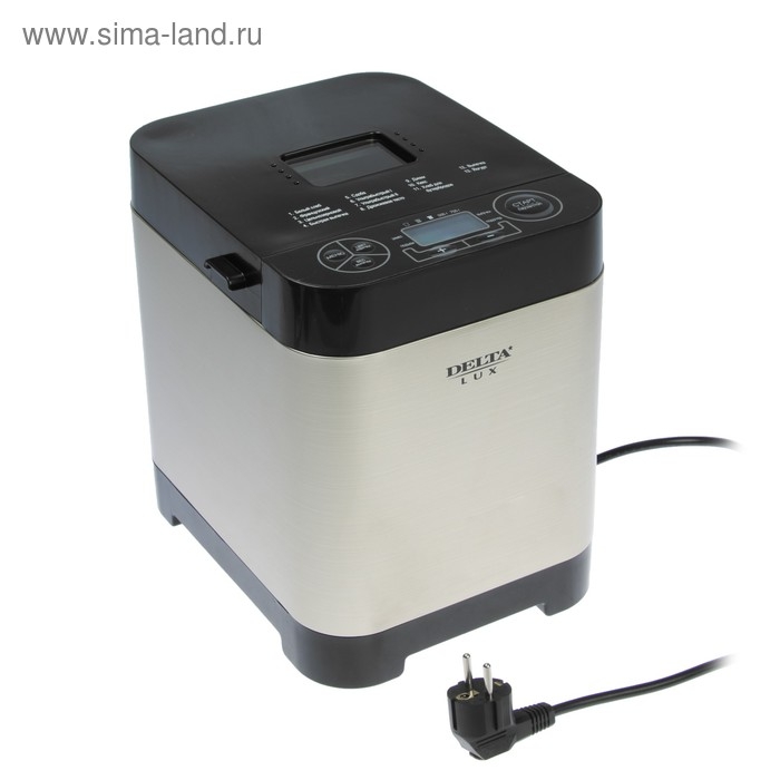Хлебопечка DELTA LUX DL-8008В, 500 Вт, 13 программ, ускоренная выпечка, таймер, золотистая