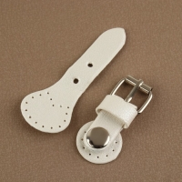 Застёжка для сумки на кнопке, 8 &times; 3 см, цвет белый