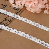 Кружево вязаное, 8 мм &times; 15 &plusmn; 1 м, цвет белый