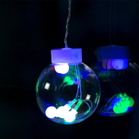 Гирлянда &laquo;Бахрома&raquo; 2.4 &times; 0.7 м с насадками &laquo;Шарики&raquo;, IP20, прозрачная нить, 108 LED, свечение мульти, 8 режимов, 220 В