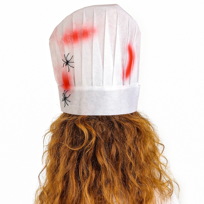 Карнавальная шляпа &laquo;Повар&raquo; с кровью и пауками