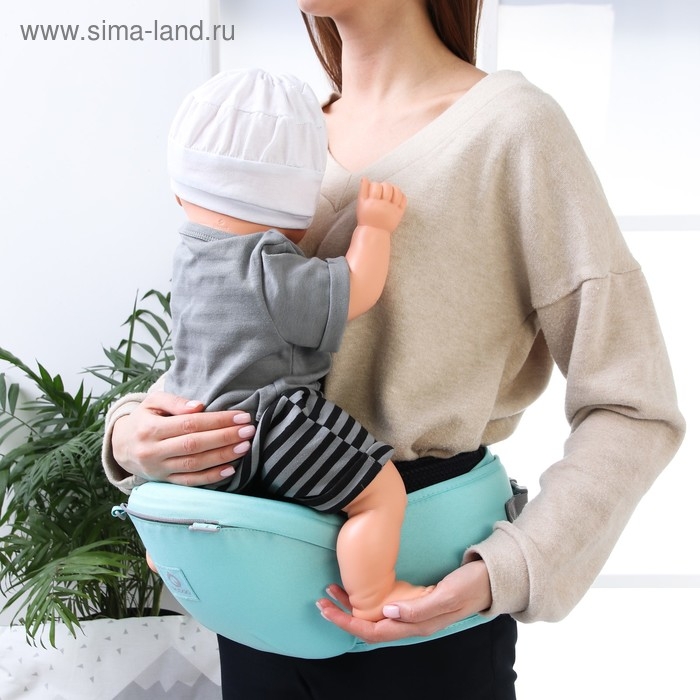 Рюкзак-кенгуру, хипсит для малыша &laquo;Рыбки&raquo;, от 3 до 20 кг., цвет бирюзовый