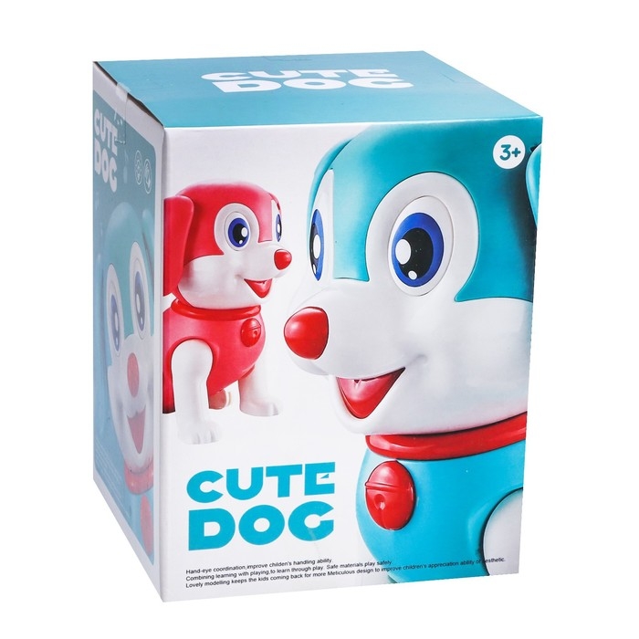 Собака &laquo;Тобби&raquo;, ходит, свет, звук, работает от батареек, цвет голубой