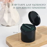 Спонжи для макияжа &laquo;PINNEAPPLE&raquo;, набор - 7 шт, d = 5,5 см, с держателем, в футляре, цвет изумрудный