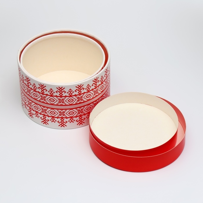 Набор коробок 2в1 круглые "Сказочного нового года" 14*14*9,5см/12,5*12,5*8,5см