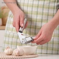 Пресс для чеснока Доляна &laquo;Металлик&raquo;, 19,5 см, цвет серебряный