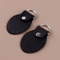 Петля пришивная для сумки, с полукольцом, пара, 8 × 4,5 см, цвет чёрный/серебряный Петля пришивная для сумки, с полукольцом, пара, 8 × 4,5 см, цвет чёрный/серебряный